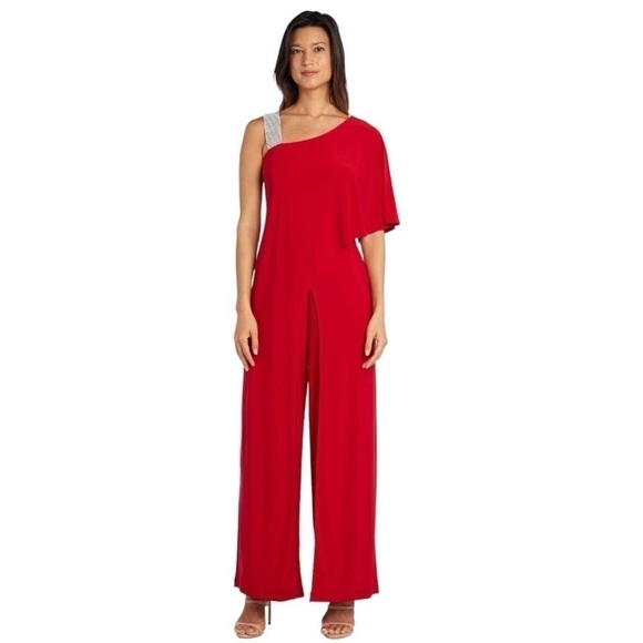 R&M Richards Dresses & Skirts - NWT! ($120) R&M Richards Red Jumpsuit Lace Overlay Formal Evening Prom Dress, 16